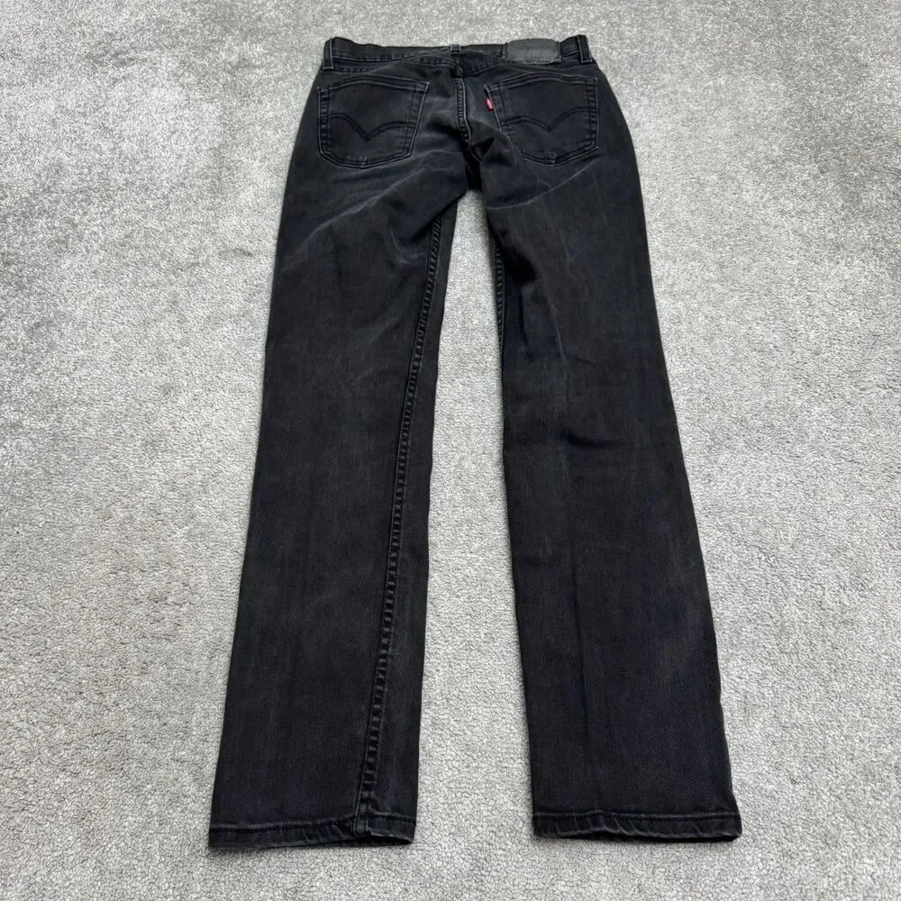 Levi's 511 Straight Leg Slim Fit Denim Jeans Mens 28x32 Black Waterless Casual